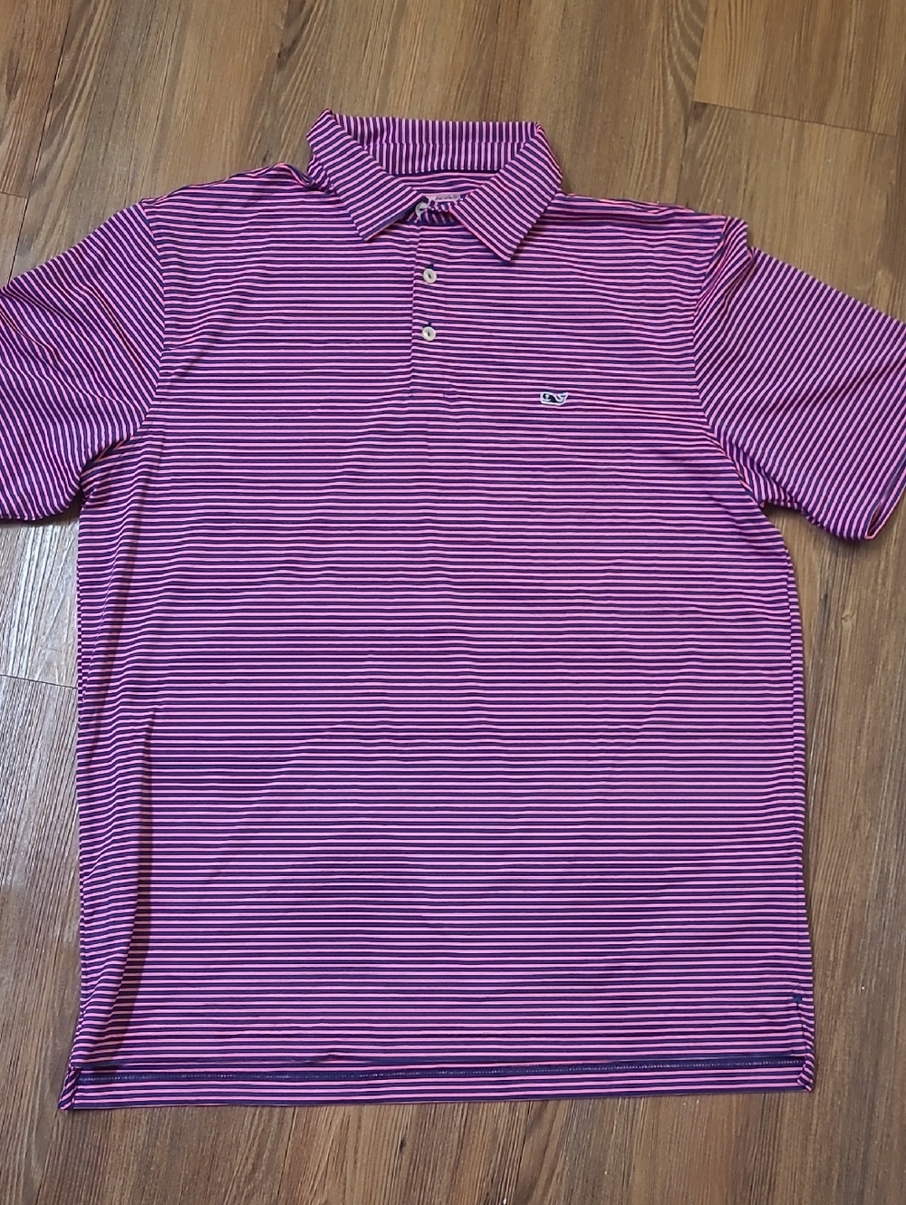 Vineyard Vines Purple and White Striped Polo‎